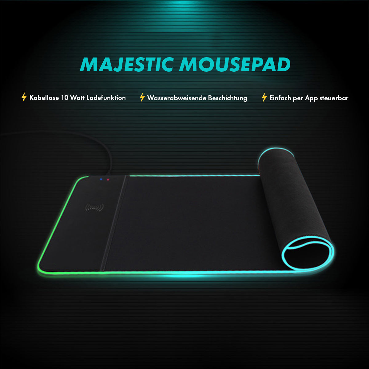 MOJOPWRS XXL RGB Mousepad Wireless Charging