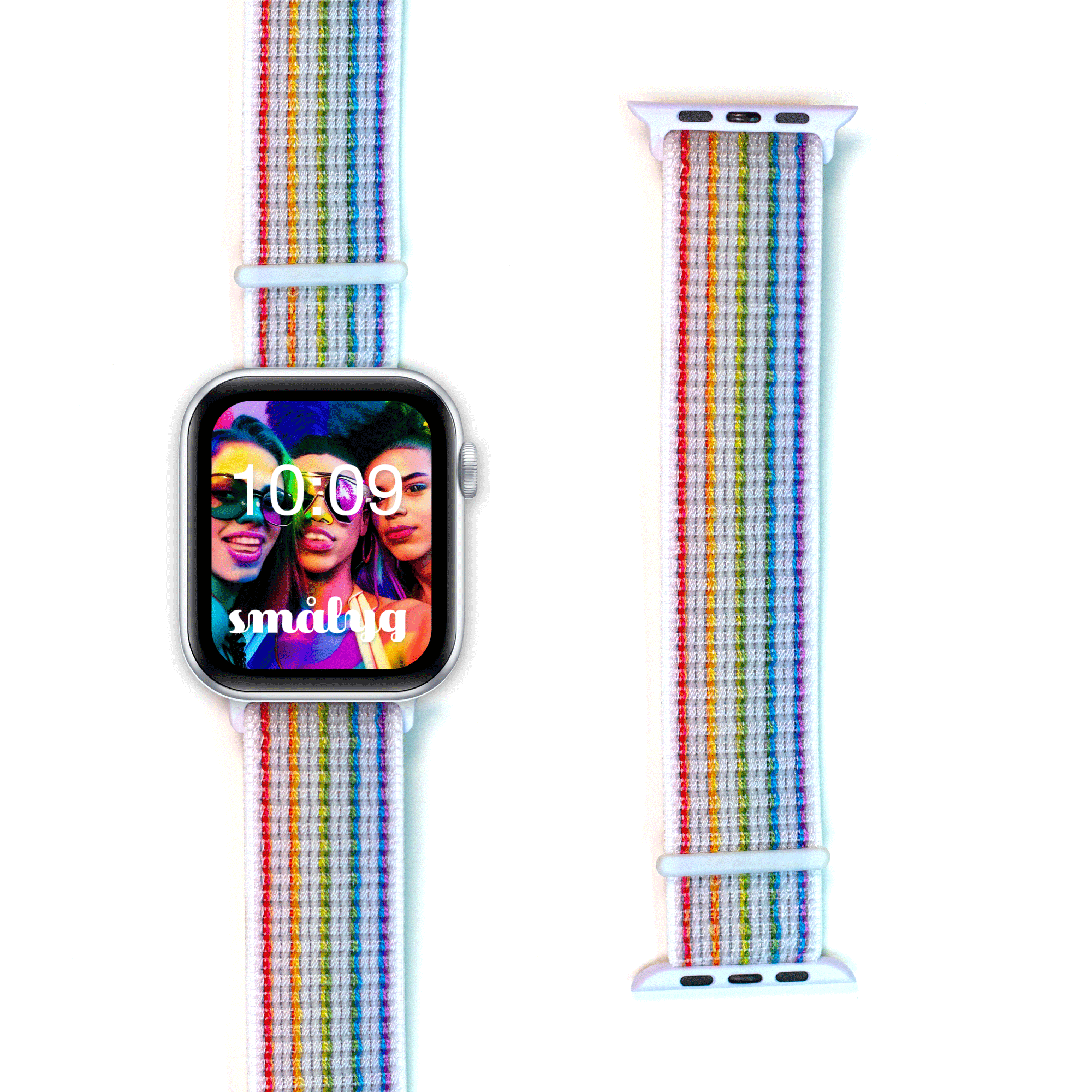 smålyg Nylon Bracelet for Apple Watch Series 1-8 & SE Light Pride