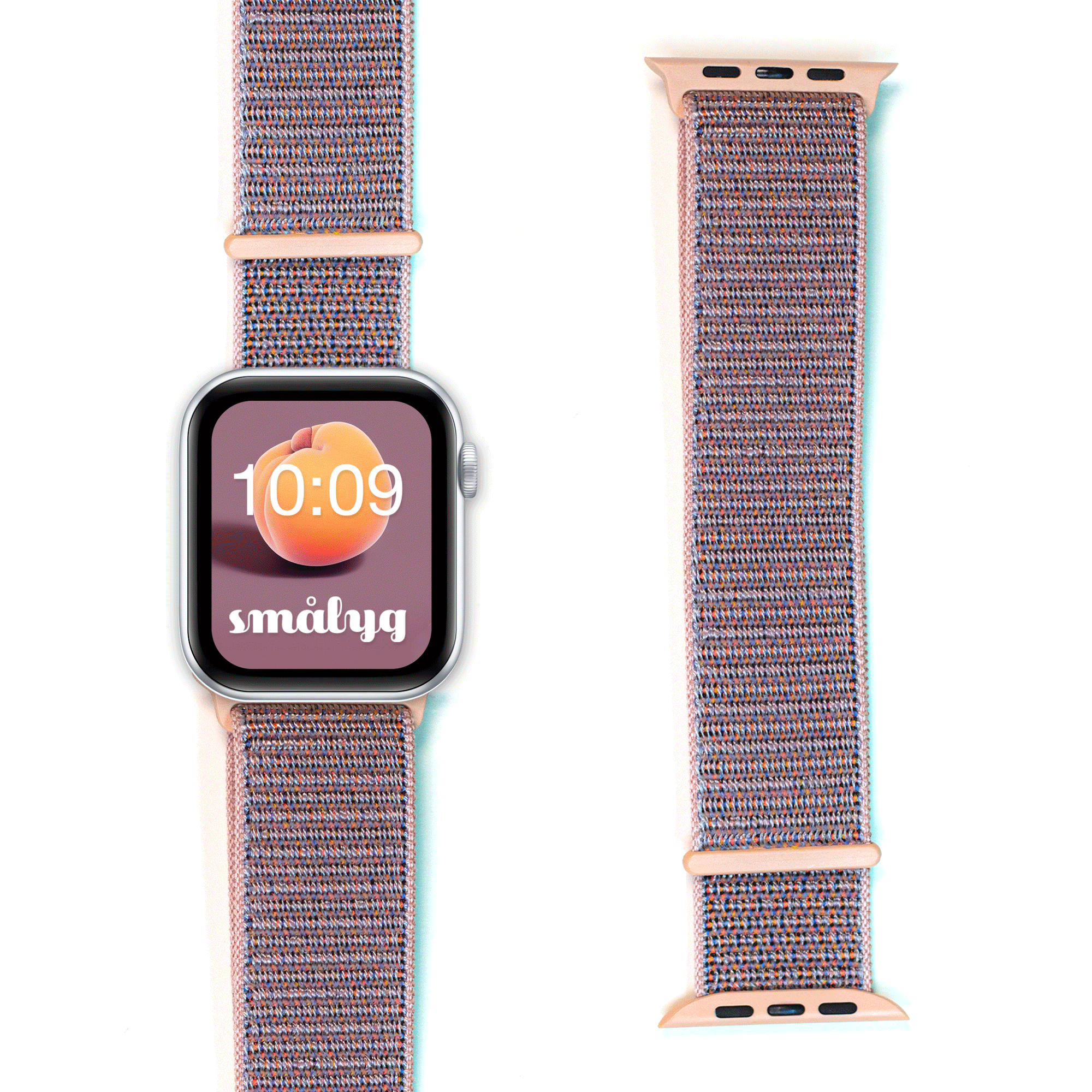 smålyg Nylon Bracelet for Apple Watch Series 1-8 & SE Peachy Peach